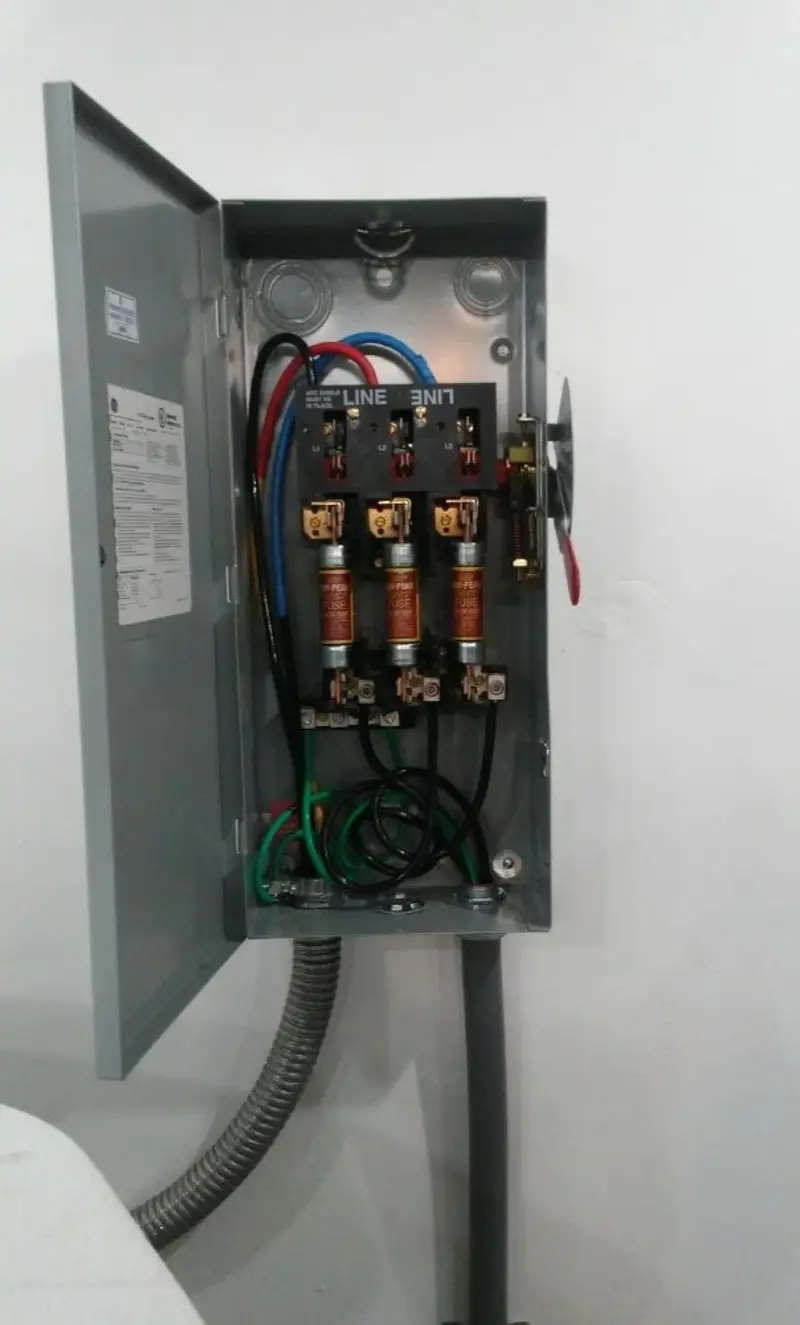 Three-phase disconnect switch installed for Smoke Detector Installation in South Orange Village